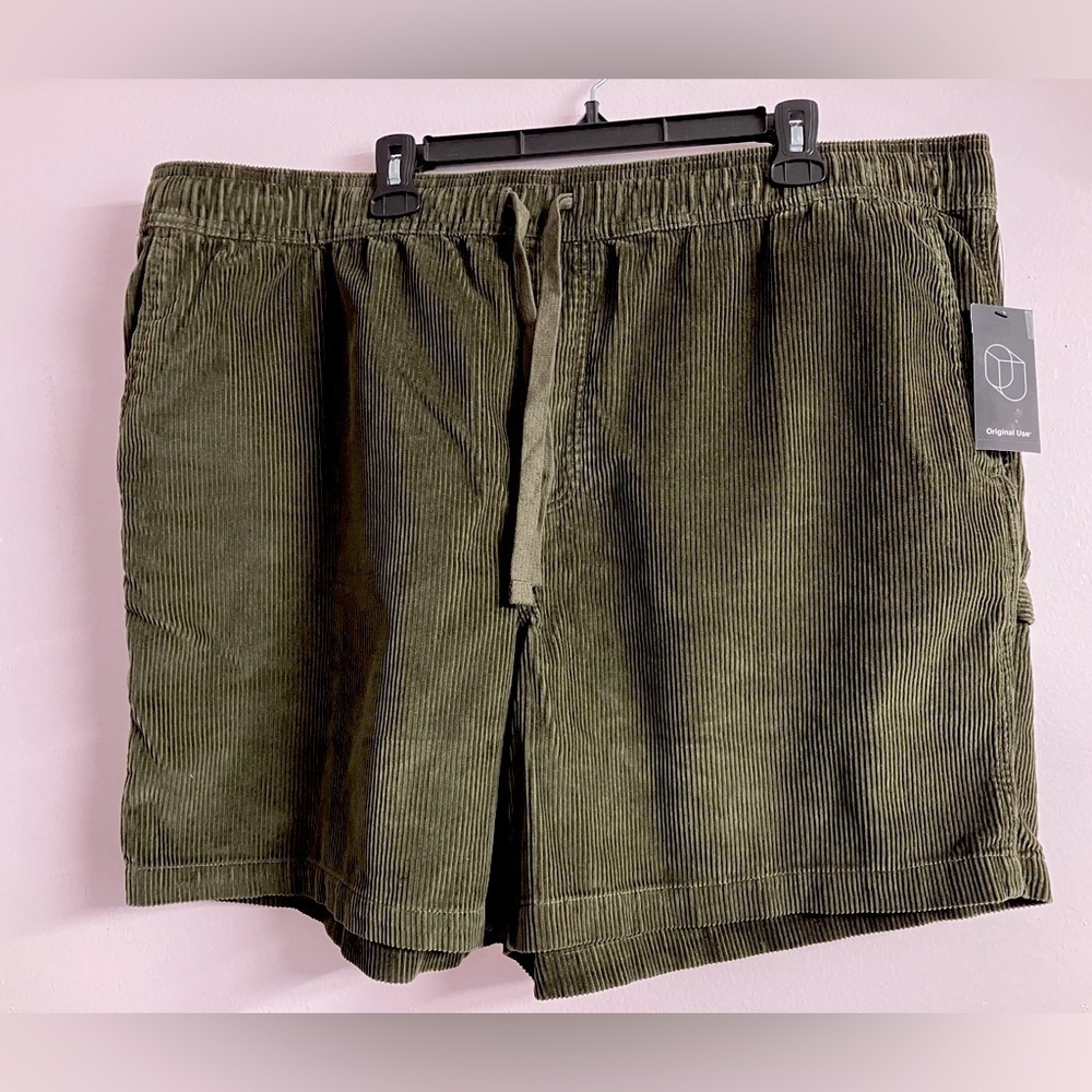 Original Use Men’s Corduroy Shorts, XXL, Dk. Olive Green, NWT